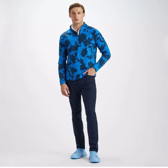 G/FORE Other - G/FORE Men’s Tonal Floral Luxe Quarter Zip golf pullover blue Mid Layer Racer XL